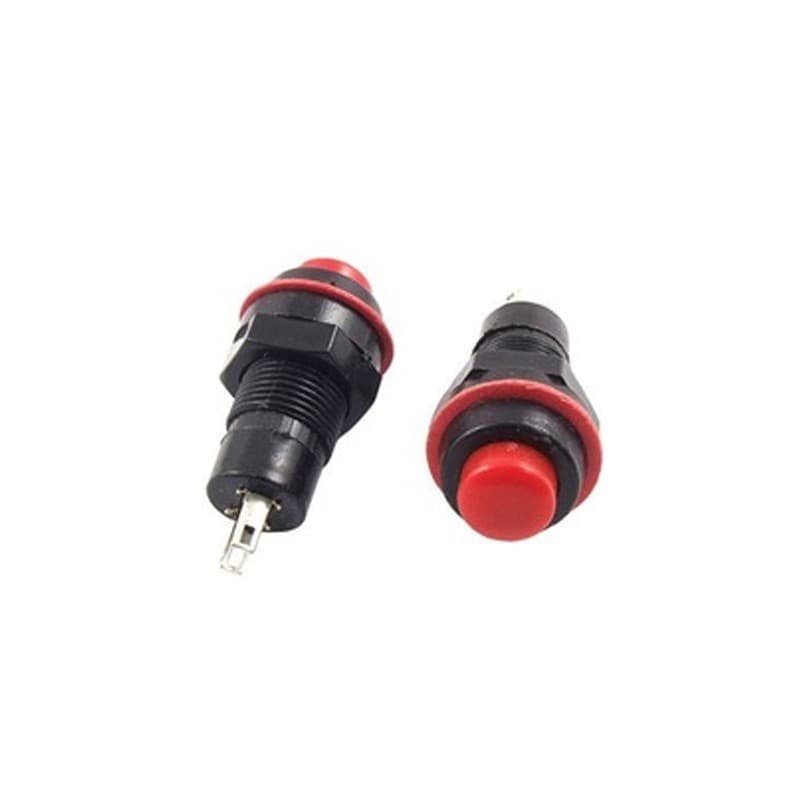 Boton Pulsador DS-213 momentaneo 12mm SPST con empaquetadura