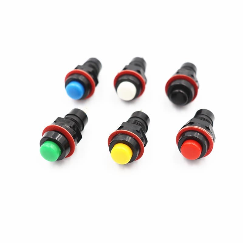 Boton Pulsador DS-213 momentaneo 12mm SPST con empaquetadura