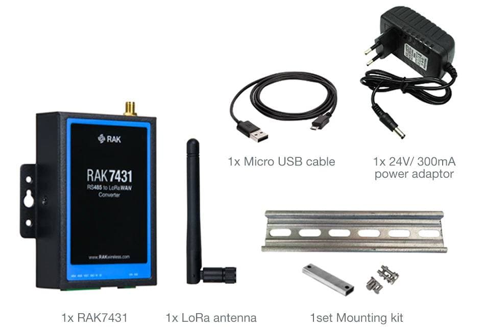Puente RS485/Modbus a LoRaWAN RAK7431 WisNode