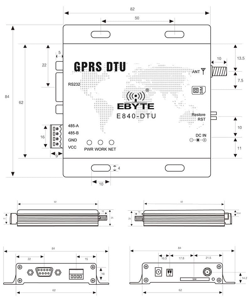 RS485 RS232 a internet Celular GPRS M2M