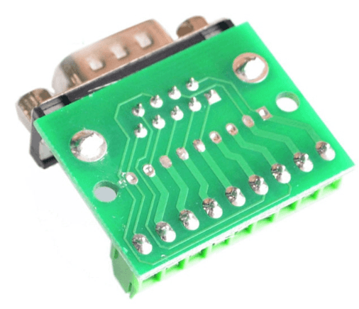 Conector DB9 Macho conversor RS232  RS485 a bornera