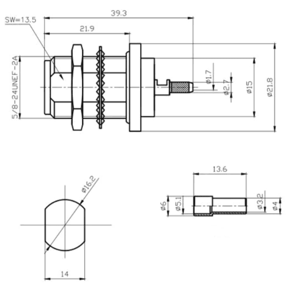 Conector tipo N hembra U.FL IPX IPEX pigtail 10cm