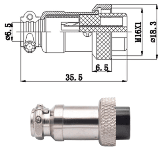 Conector de aviacion GX16-9  9P
