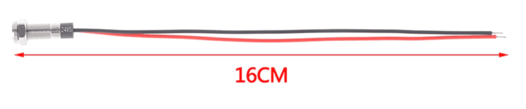 Luz piloto metálica impermeable de 6mm 3-6V Roja Panel Pasante