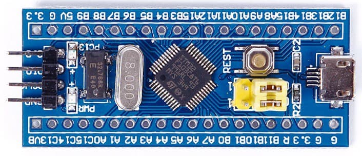 STM32F103C6T6A ARM BluePill Arduino Compatible pines soldados