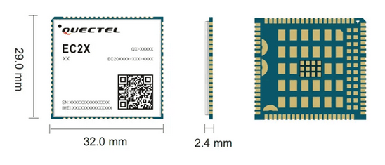 EC25-AUX Modem 4G GPS formato SMD soldar