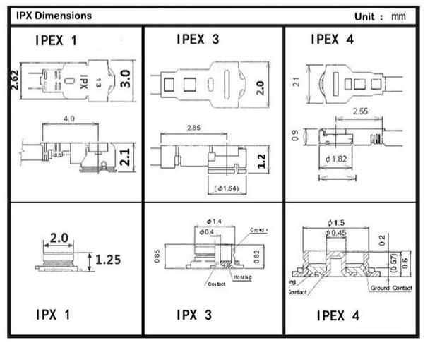 Conector antena Pigtail RP-SMA IPX (u.fl) IP67 50cm
