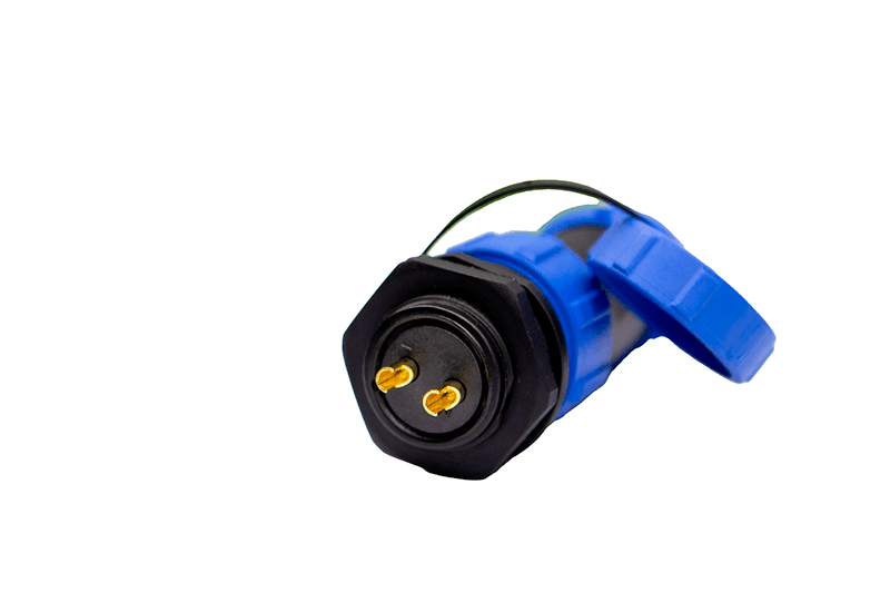Conector de alta corriente IP67 2P panel pasante 30A