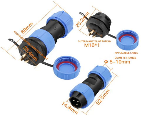 Conector IP68 SP16 4P