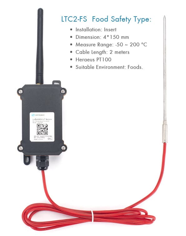 Sensor de Temperatura Industrial LoRaWAN - Dragino LTC2-FS